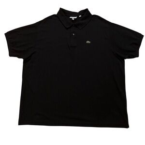 Lacoste Polo Shirt Mens Size 4XLB Short Sleeve Pique Cotton Black